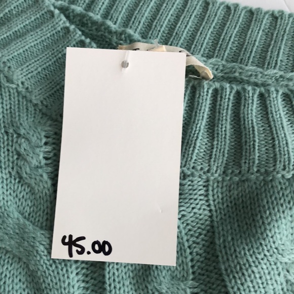 The Vintage Shop Reve Sweater One Shoulder Green Cable Knit SZ L NWT - Picture 3 of 7